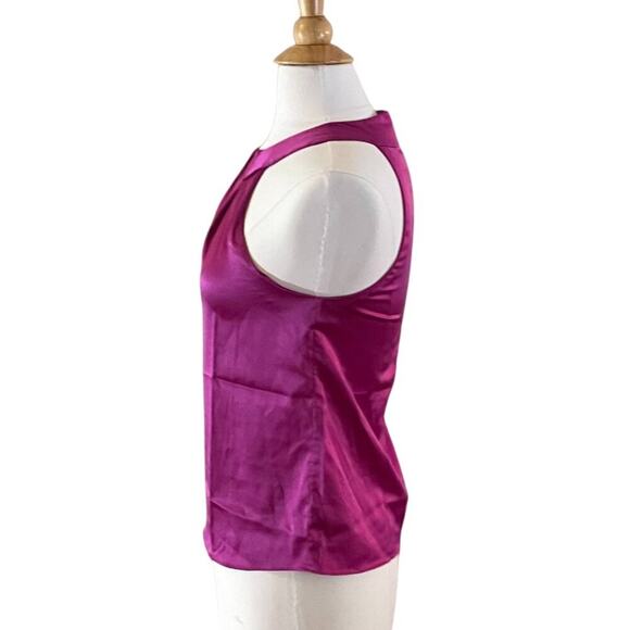 The Limited Silky Purple Rounded Neck Sleeveless Blouse/Tank/Top/Shell, S - Picture 3 of 13